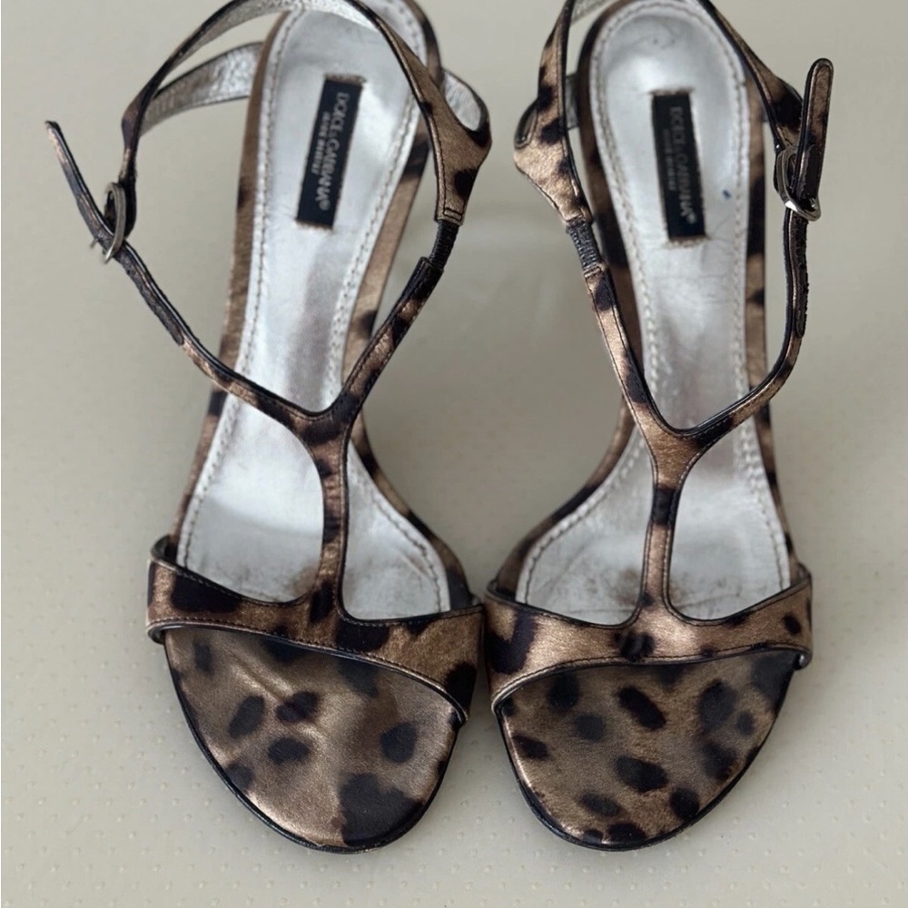 Dolce & Gabbana Leopard Print Sandals - Brown and Black